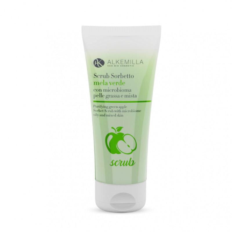 Scrub Viso Sorbetto Mela Verde pelle grassa e mista Alkemilla