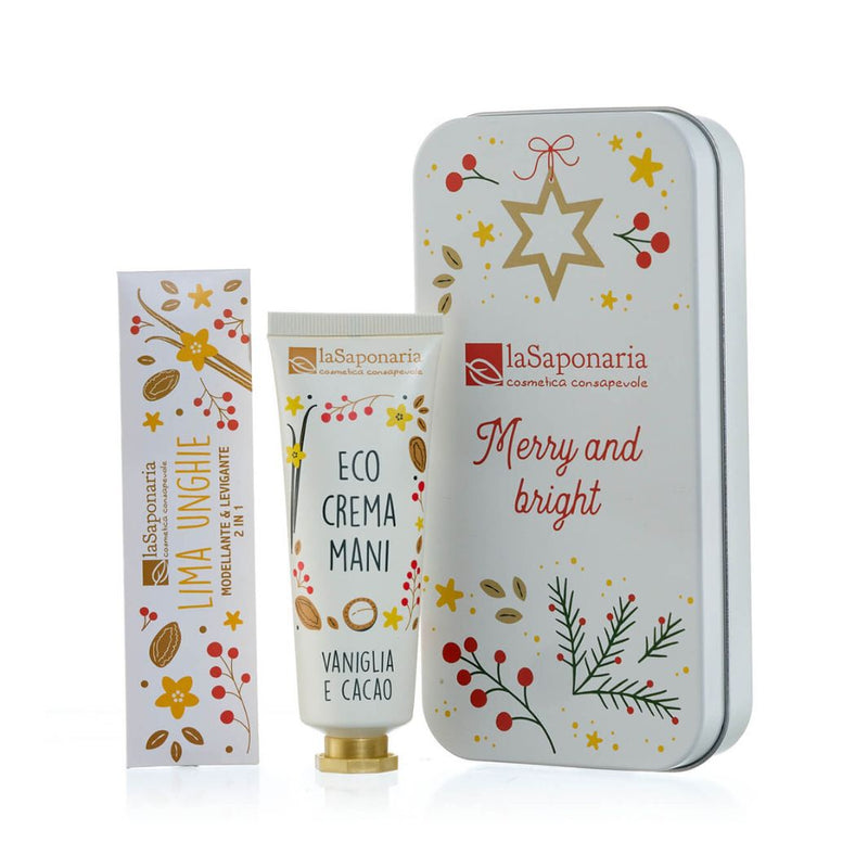 Scrigno Crema Mani Vaniglia e Cacao + limetta unghie La Saponaria
